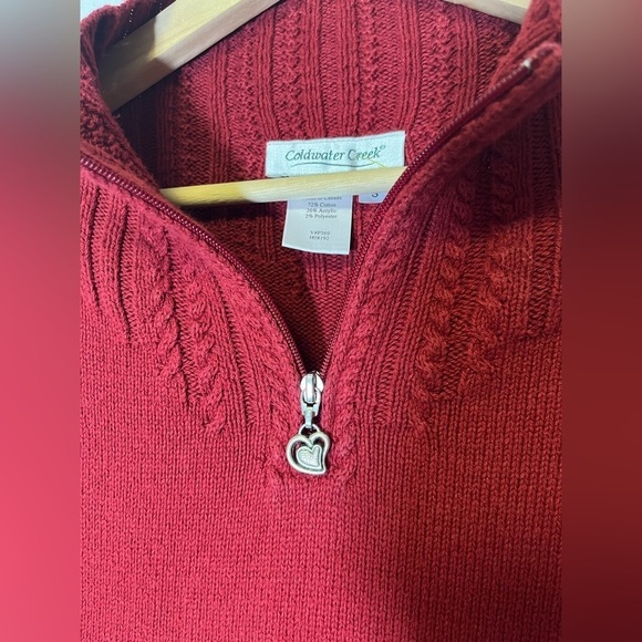 Coldwater Creek Women's Red Valentines Sweater with Heart Charm Zip
Size Small - Picture 2 of 5